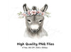 Baby Donkey Floral Headband Clipart Bundle