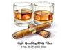 Whiskey and Cigar Clipart Bundle