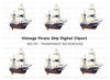 Vintage Pirate Ship Clipart Bundle