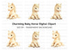 Cute Sitting Palomino Foals Clipart Bundle