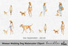 Woman Walking Dog Clipart Bundle