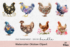 Chicken Clipart Bundle - 387 Unique Designs - CraftNest - Digital Crafting and Art