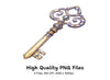 Elegant Gold Keys with Gemstone Clipart Bundle