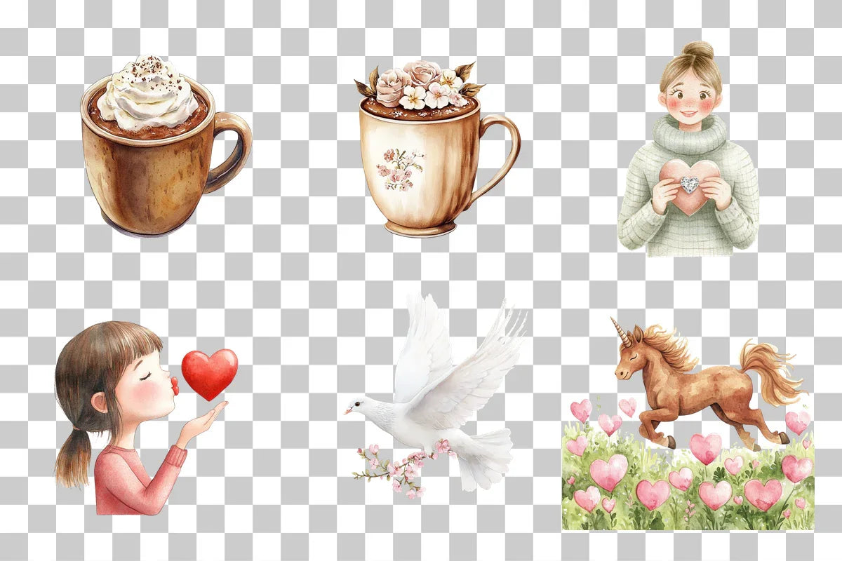 Sleeping Fawn with Rose Floral Clipart Bundle - CraftNest - Digital Crafting and Art