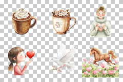 Sleeping Fawn with Rose Floral Clipart Bundle - CraftNest - Digital Crafting and Art