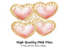 Pink Gold Lace Heart Clipart Bundle