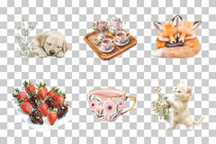 Charming Critters & Floral Teatime Clipart Bundle - CraftNest - Digital Crafting and Art