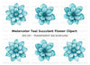 Blue Floral Clipart Bundle