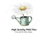 Daisy Watering Can Clipart Bundle