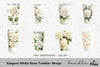 Elegant White Rose Tumbler Clipart Bundle