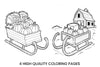 Autumn Harvest Sleighs Coloring Books