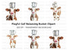 Happy Calves with Milk Pails Clipart Bundle