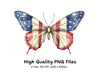 American Flag Butterfly Clipart Bundle