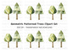 Geometric Tree Clipart Bundle