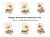 Antique Record Player Clipart Bundle