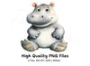 Adorable Baby Hippo Clipart Bundle