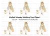 Woman Walking Dog Clipart Bundle