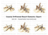Driftwood Pile on Sand Clipart Bundle