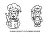 Cute Chef with Rolling Pin Coloring Books