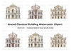 Baroque Palace Architecture Clipart Bundle