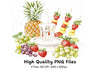 Fresh Fruit Fondue Clipart Bundle