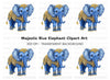 Cute Baby Blue Elephant Clipart Bundle