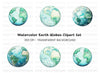 Green and Blue Earth Globes Clipart Bundle