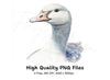 White Goose Head Clipart Bundle