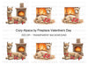 Cozy Alpacas by Fireplace Clipart Bundle