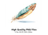 Boho Chic Feather Clipart Bundle