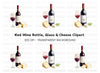 Wine and Cheese Pairing Clipart Bundle