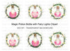 Magic Potion Bottles with Wreaths Clipart Bundle