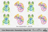 Cute Chameleon Clipart Bundle