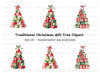 Christmas Gift Box Trees Clipart Bundle