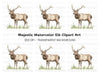 Graceful Elk Standing in Grass Clipart Bundle