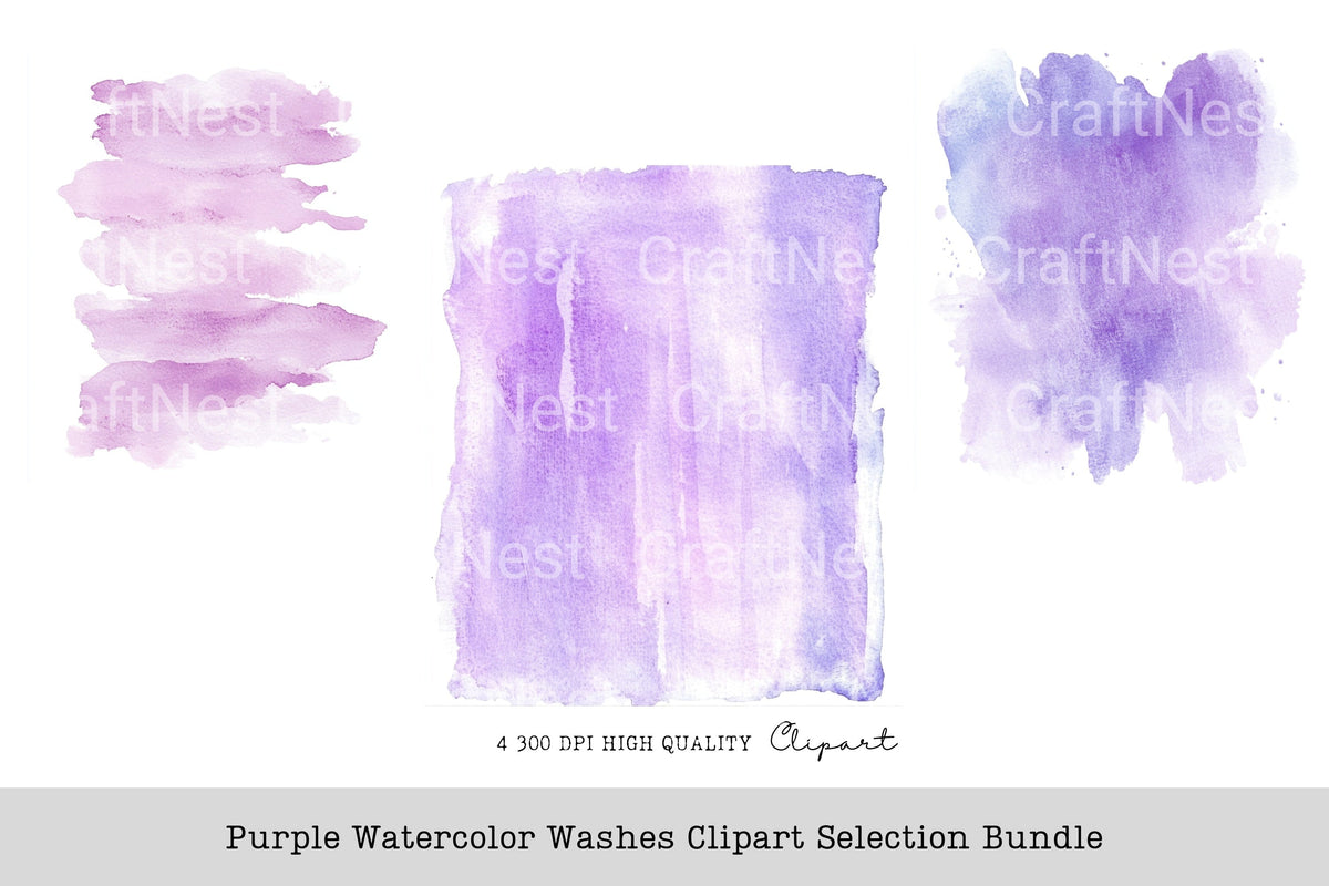 Purple Washes Selection Clipart Bundle