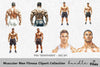 Muscular Men Fitness Clipart Bundle