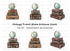 Vintage Suitcases and Globe Clipart Bundle