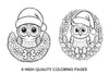 Christmas Owl WreathFun Coloring Books