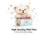 Cute Teddy Bear with Heart Box Clipart Bundle
