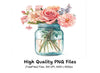 Floral Mason Jar Clipart Bundle