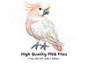 Pink and White Cockatoo Clipart Bundle