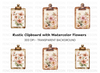 Floral Clipboard Clipart Bundle
