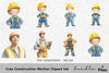 Cute Construction Worker Clipart Bundle