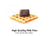 Cute Waffle and Chocolate Clipart Bundle