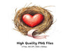 Heart in Nest Clipart Bundle
