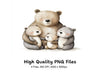Cute Bear Family Clipart Bundle