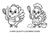 Cute Turkey Chefs Coloring Books
