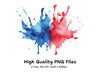 Red and Blue Splashes Clipart Bundle