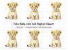 Sweet Lion Cub Illustration Clipart Bundle